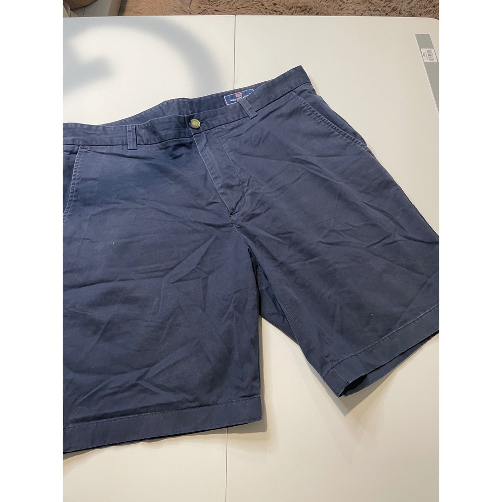 Vineyard Vines Mens 34 Breaker Chino Shorts Navy Blue Flat Front Stretch Cotton